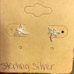 Sterling silver dragonfly earrings